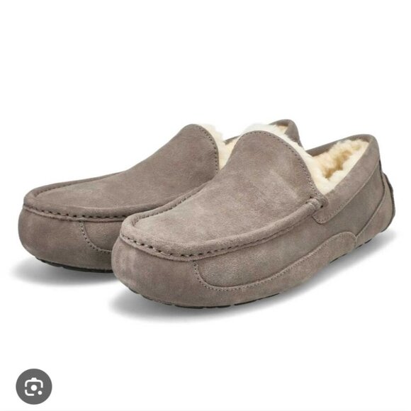 UGG | Ascot Men Gray Suede Shearling Mens Sz 10 - Picture 1 of 5